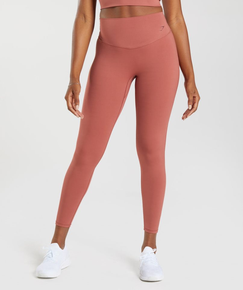 Women\'s Gymshark Elevate Leggings Coral | NZ 3HQJRB